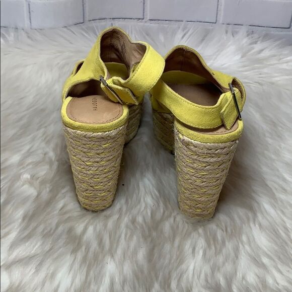 Halogen Alina Yellow Suede Platform Wedge Sz 6 - Picture 4 of 7